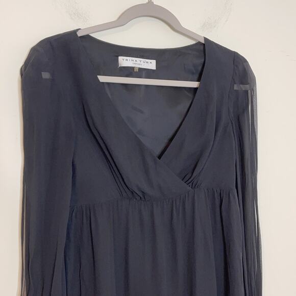 Trina Turk Black Jewel Split Sleeves Dress Size 0 - Picture 2 of 12